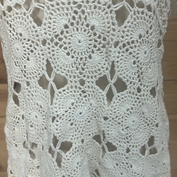 Vintage handmade lace lagenlook layering Gypsy boho bohemian top tank vest Large - Picture 8 of 15